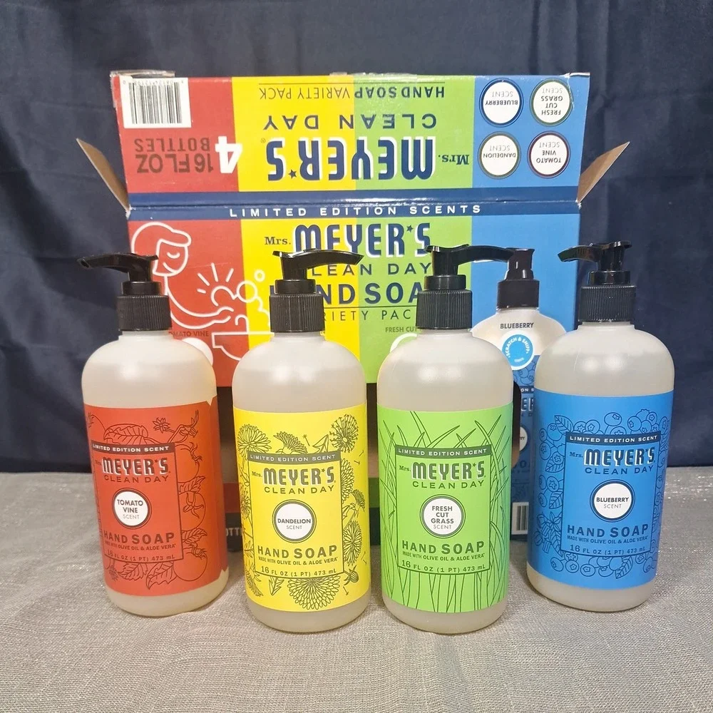 Mrs. Meyers Clean Day Hand Soap Variety Pack, 16 Fluid Ounce 4 Pack Limited Ed